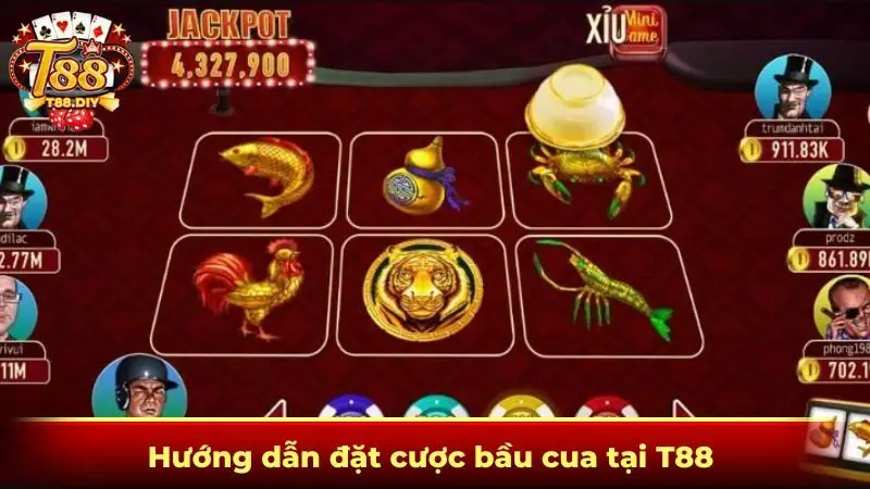 Hướng dẫn đặt cược bầu cua tại T88