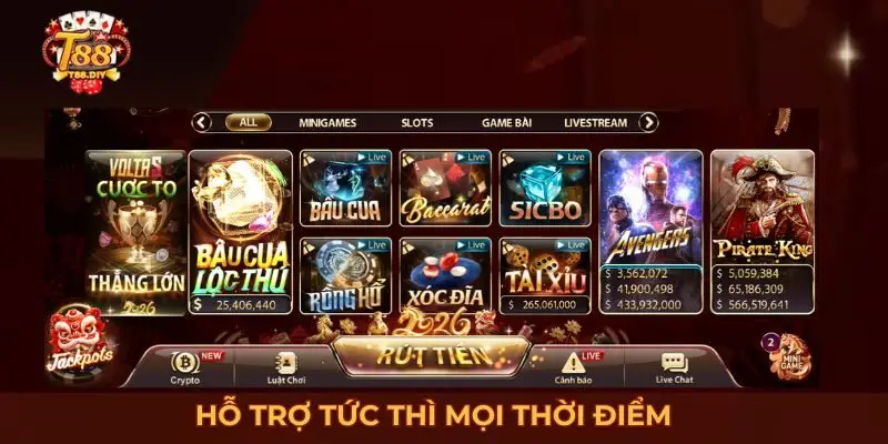T88 hỗ trợ tức thì mọi thời điểm